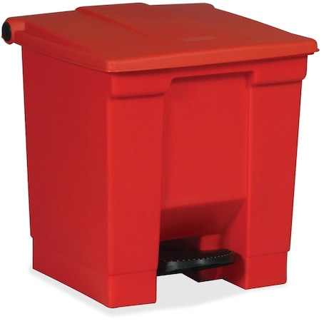 Rubbermaid Commercial Step On Container, 8 Gal, 16-1/4"x15-3/4"x17-1/8", Red RCP614300RED
